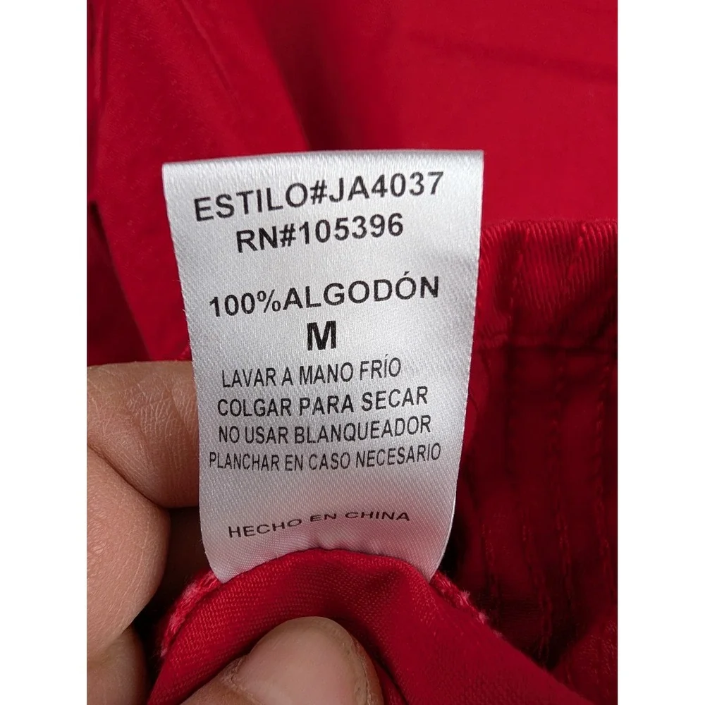 Black Label by C'est Toi‎ Red Cotton Utility Field Jacket JA4037 Womens Medium